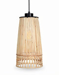 **Technische titel in het Nederlands: Moderne hanglamp van bamboe met open ontwerp**