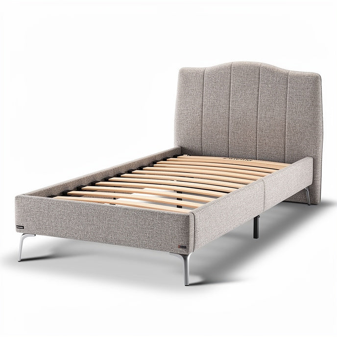 **Technische titel in het Nederlands: Modern gestoffeerd bed met lattenbodem**